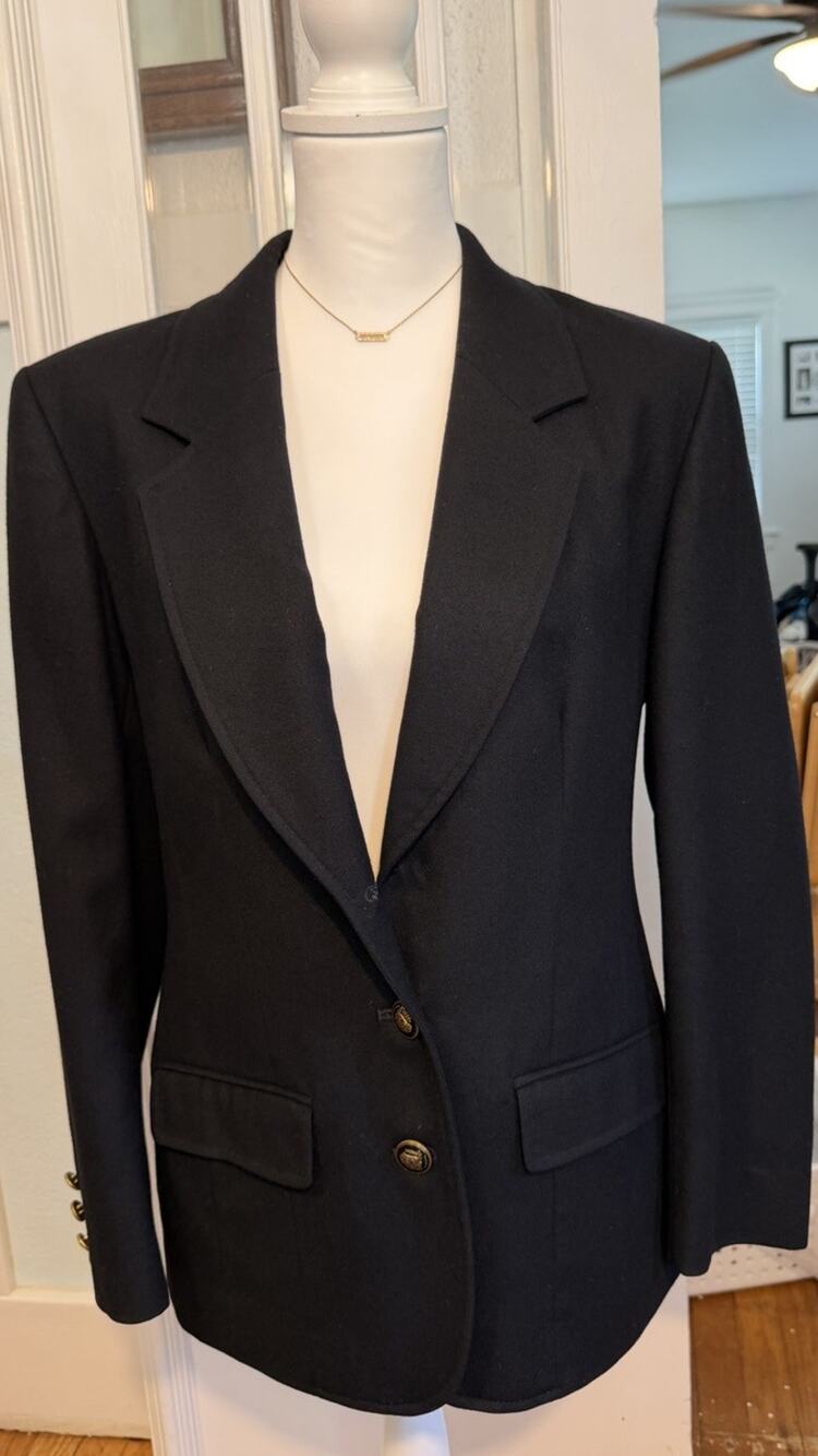 Vintage Pendleton Blazer Jacket 100% Pure Virgin Wool Women's size 8 Black